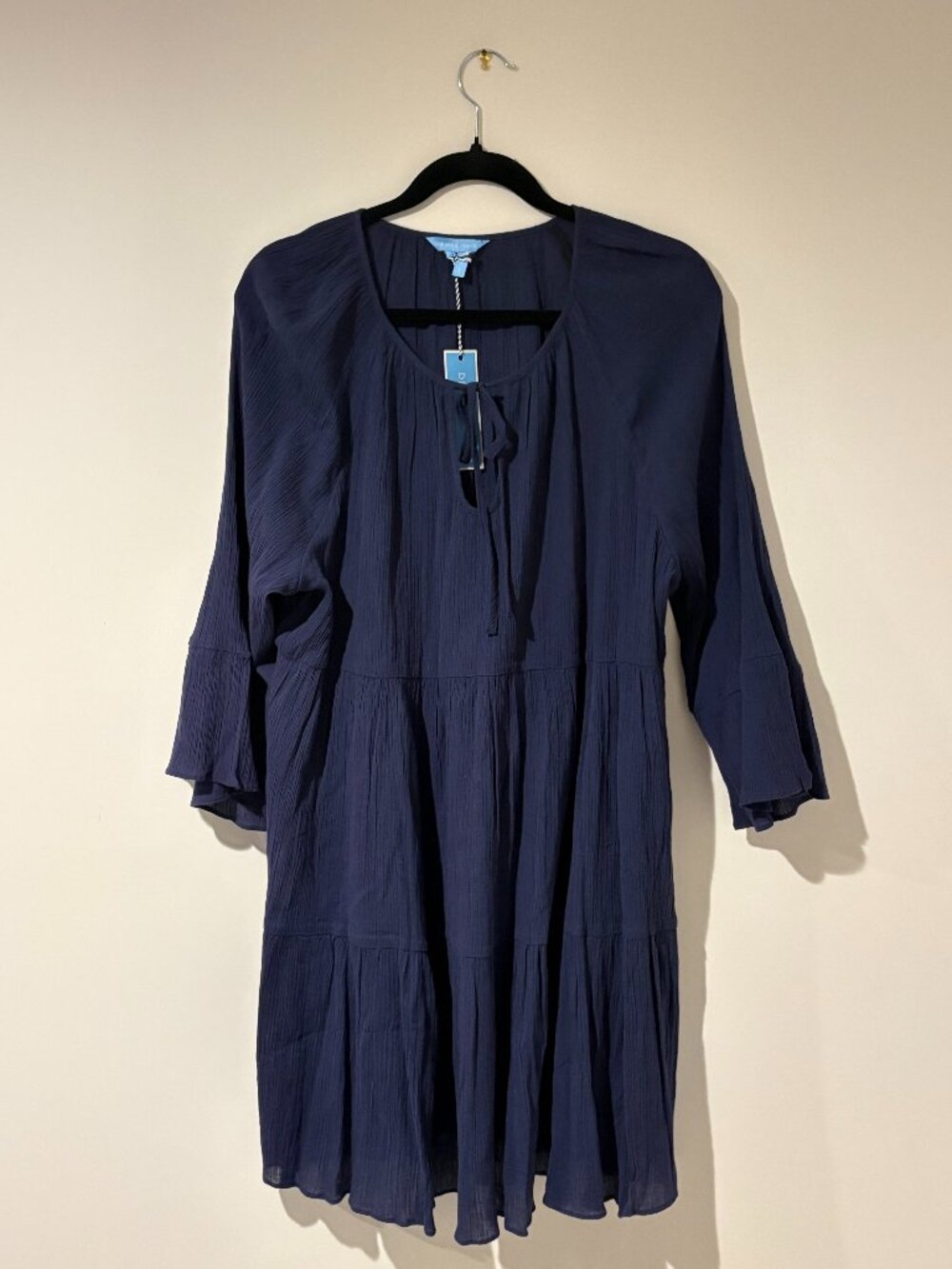 Draper James Crinkle Cotton Tiered Coverup